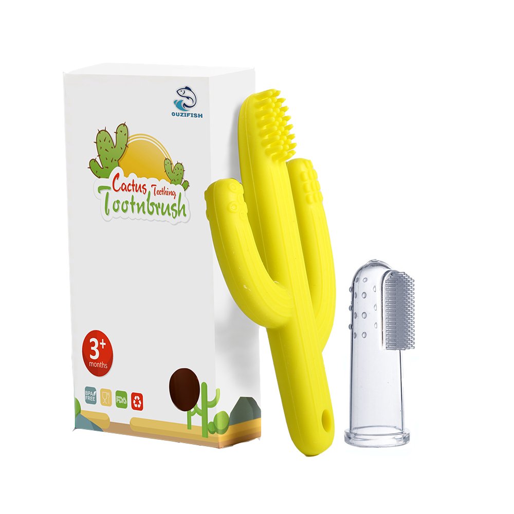 OUZIFISH Baby Infant Training Toothbrush and Teether,Finger Toothbrush