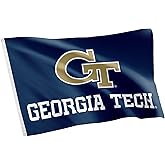 Desert Cactus Georgia Tech GT Flag - 3 x 5 Feet Yellow Jackets Banner, Indoor/Outdoor Durable Fabric, 100% Polyester Design (Style 1)