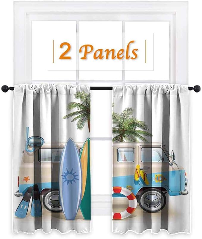 maisi Surf, Waterproof Window Curtain, Surfing Weekend Concept with