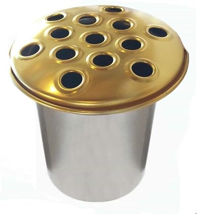 APAC 12cm Gold Top Aluminium Memorial Grave Vase Insert British Made