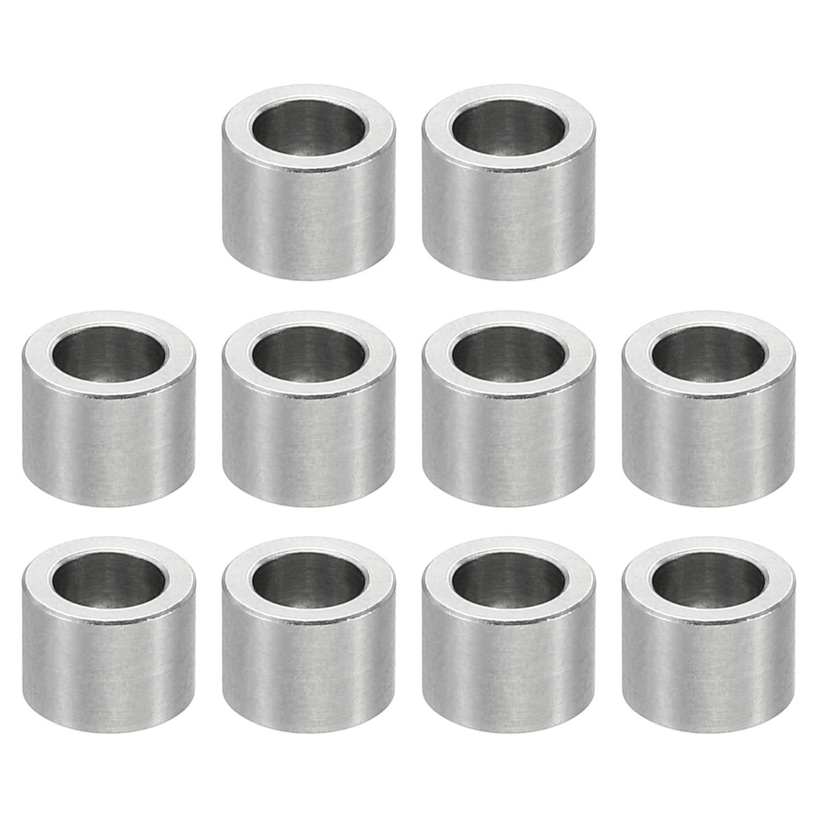 PATIKIL M5 Stainless Steel Spacers, 10 Pcs Metal Spacer Stainless Steel 5.1mm ID x 8mm OD x 6mm L Stainless Steel Spacer Screw Standoff Round for 1/5inch or M5 Screw Bolts