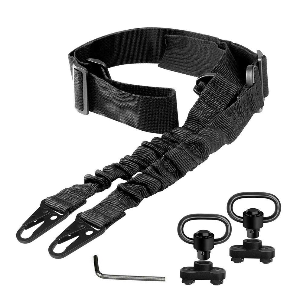 2 Point Sling Adjustable Strap Two Points Sling with 2 Sets of Quick Release Ring Buckles and Small Wrench (black1)