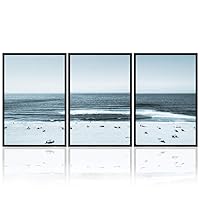 3 Piece Framed Canvas Wall Art Blue Ocean Canvas Prints Home Artwork Decoration for Living Room,Bedroom - 16