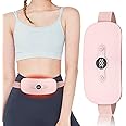 WuayMiy Heating Pad for Period Cramps Portable Menstrual Cordless Electric Heated Pads for Pain Relief with Massager Rechargeable Period Cramp Simulator Birthday Gift for Mom Women Girlfriend Pink