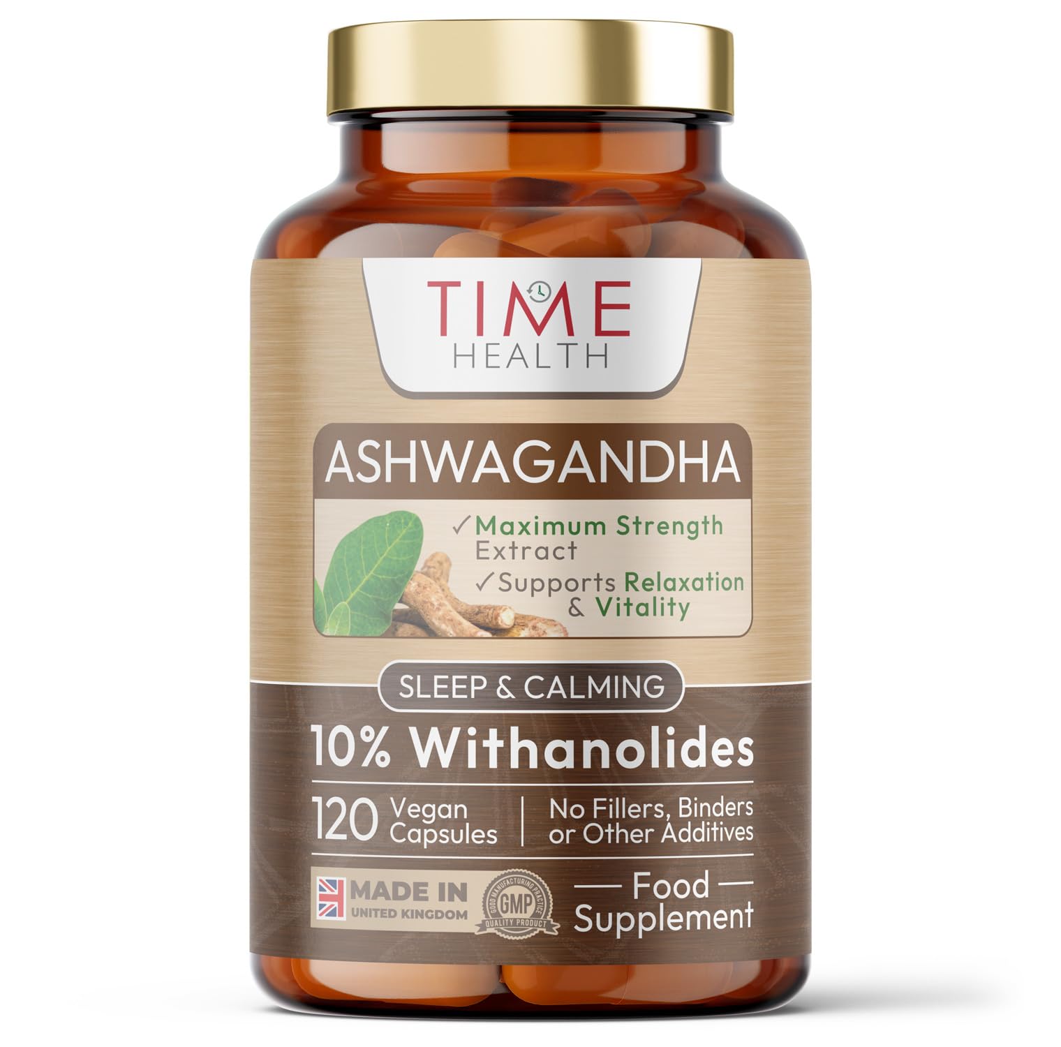 Ashwagandha - 10% Withanolides - HIGH Strength - Maximum Benefits - UK Manufactured - Zero Additives - Pullulan (120 Capsules)