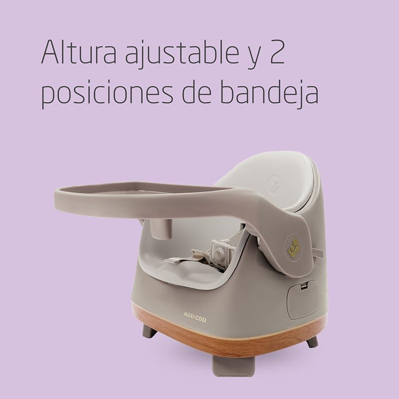 Cadeira alta portátil Jay 2 em 1, dos 6 meses aos 3 anos, 9-15 kg, cadeira de bebé no chão, bandeja ajustável, fácil de limpar, design compacto, espaçosa, bege elegante
