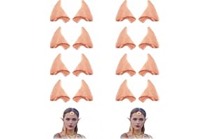 Kbraveo 8 Pairs Latex Soft Elf Ear Fake Ears Ear Tips for Halloween Cosplay Costumes Party Accessories…