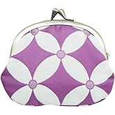 [倭物や Kaya] Small Pattern Blown Weave Gamaguchi - Round Purse Pouch with Clasp/Japanese Retro Purse 7JNP9109 Shippou PURPLE