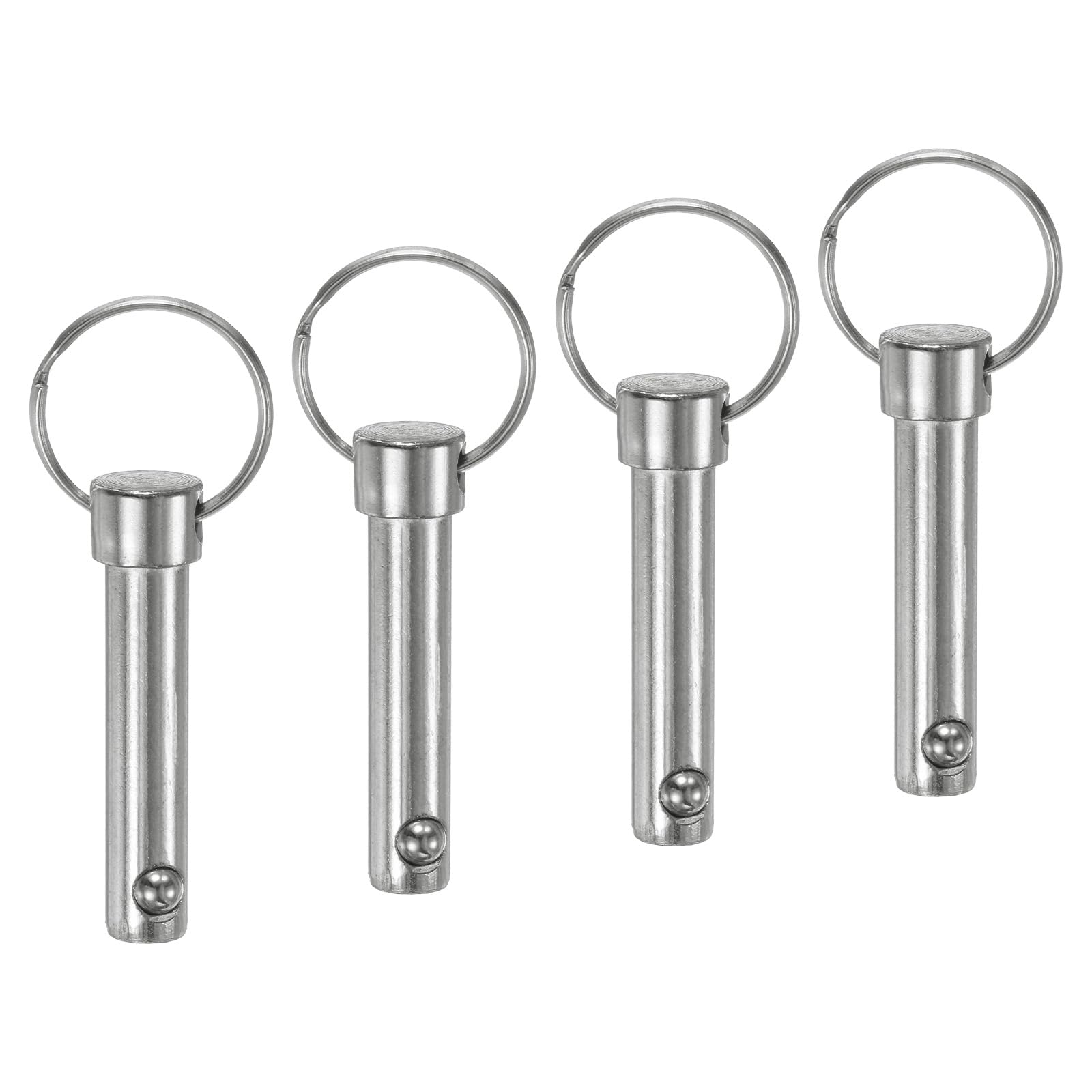 M METERXITY 4-Pack Quick Release Pins, 3/8" [10mm] Diameter, 1.42" [36mm] Usage Length Bimini Top Pin for Shipbuilding/Boat/Trailer, 1.77" [45mm] Total Length Carbon Steel Hardware Pins