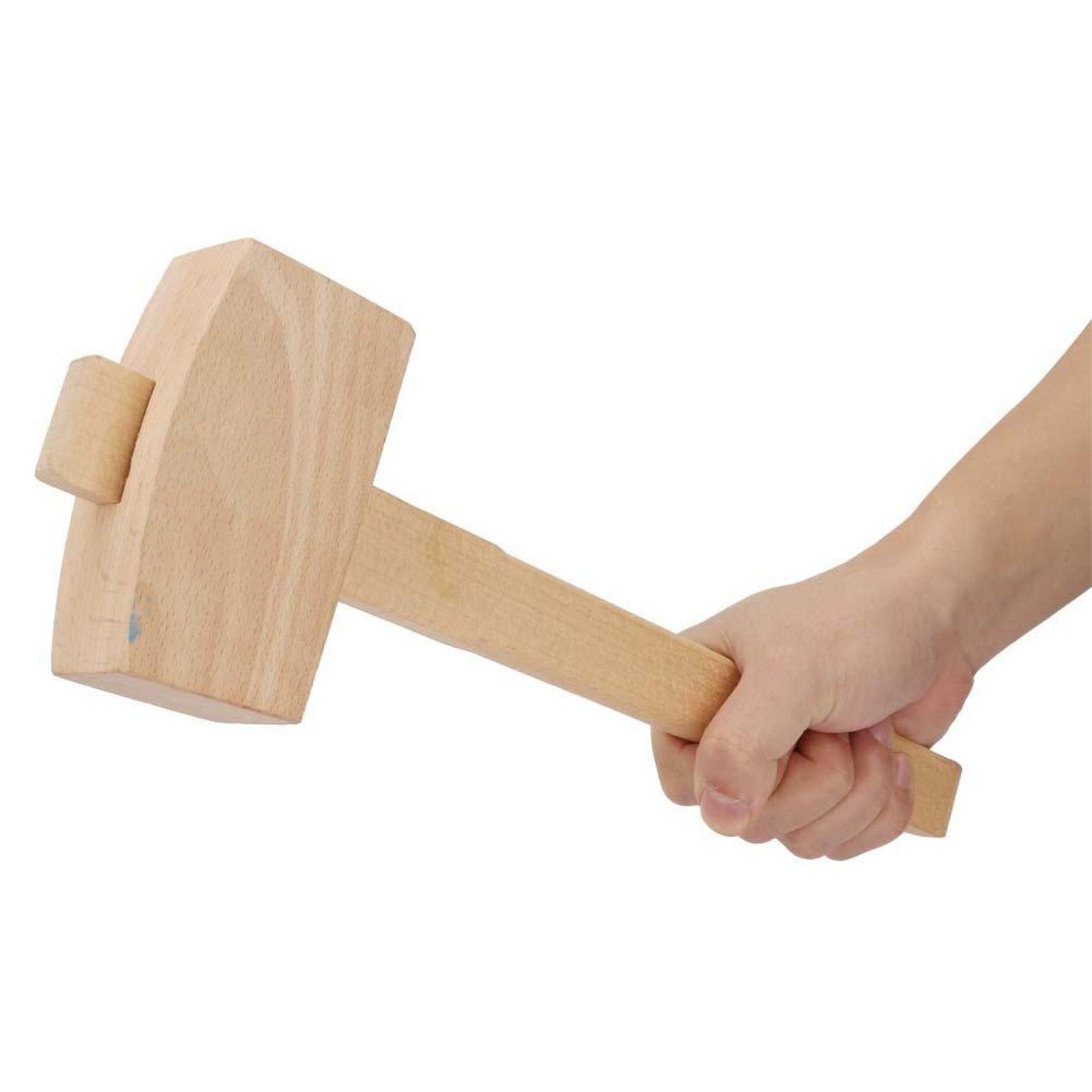 Kadimendium Carpenter Wood Hammer Wood Carving Mallet Beechwood Woodworking Mallet Striking Professional Wooden Tapping Tool(L)