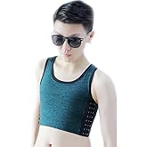 BaronHong Tomboy Trans Lesbian Cotton Chest Binder Plus Size Short Tank Top with Stronger Elastic Band