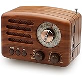Portable Vintage Radio Retro Bluetooth Speaker, Small Radios with Best Reception, Portable Am Fm Bluetooth RadioRechargeable, Support TF Card AUX USB MP3 Player