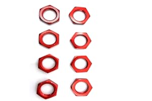 GENERIC 8pcs Alloy Wheel Nuts 17mm Thread 1.0 for Arrma 6s 3s Typhon Notorious Kraton Outcast Talion Infraction Limitless Felony Mojave Wheel Nuts Parts Red WARAC9763R