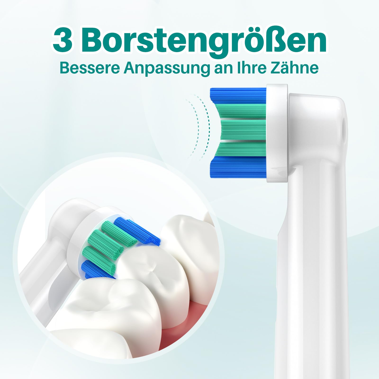 REDTRON Ersatzbürstenköpfe für Oral B, 8 Pack elektrische Zahnbürstenköpfe für Oral B Braun, Classic Precision Clean Bürstenköpfe Fit Professional Care, Vitality Pro Smart Genius Series und mehr,Weiß 2