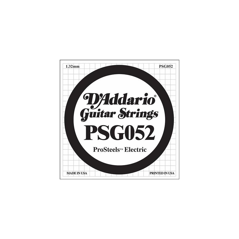 D'Addario PSG052 0.052 ProSteels Single String for Electric Guitar