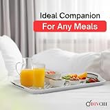 DIVCHI 2-Pack Serving Tray Set Non-Slip Lap Boards with Handles Grey & White view 9