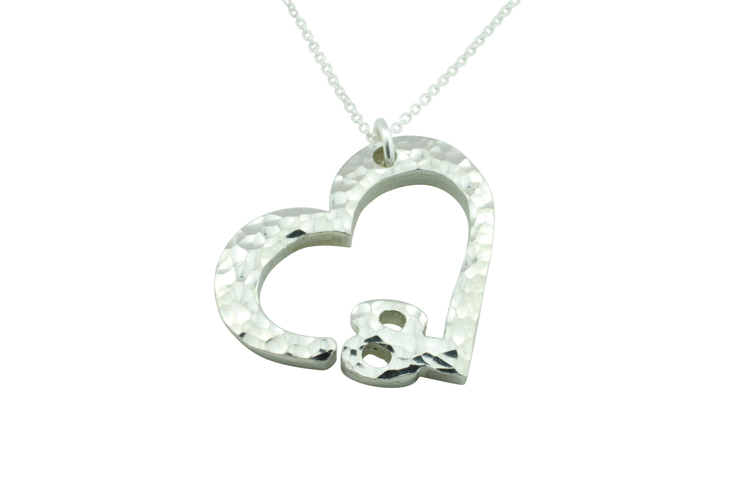 8th Anniversary Beaten Heart Pendant – 8 Year
