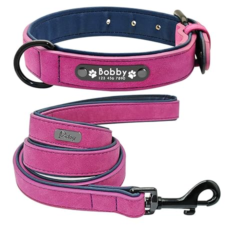 Hunde Halsbänder Leine Set Personalisierte Customized 2 Layer Leder Hundeleine für kleine mittelgroße Hunde