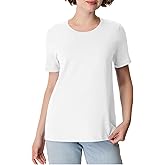 Hanes Women's Perfect-T Crewneck T-Shirt, Lightweight Cotton Short Sleeve Tee for Women