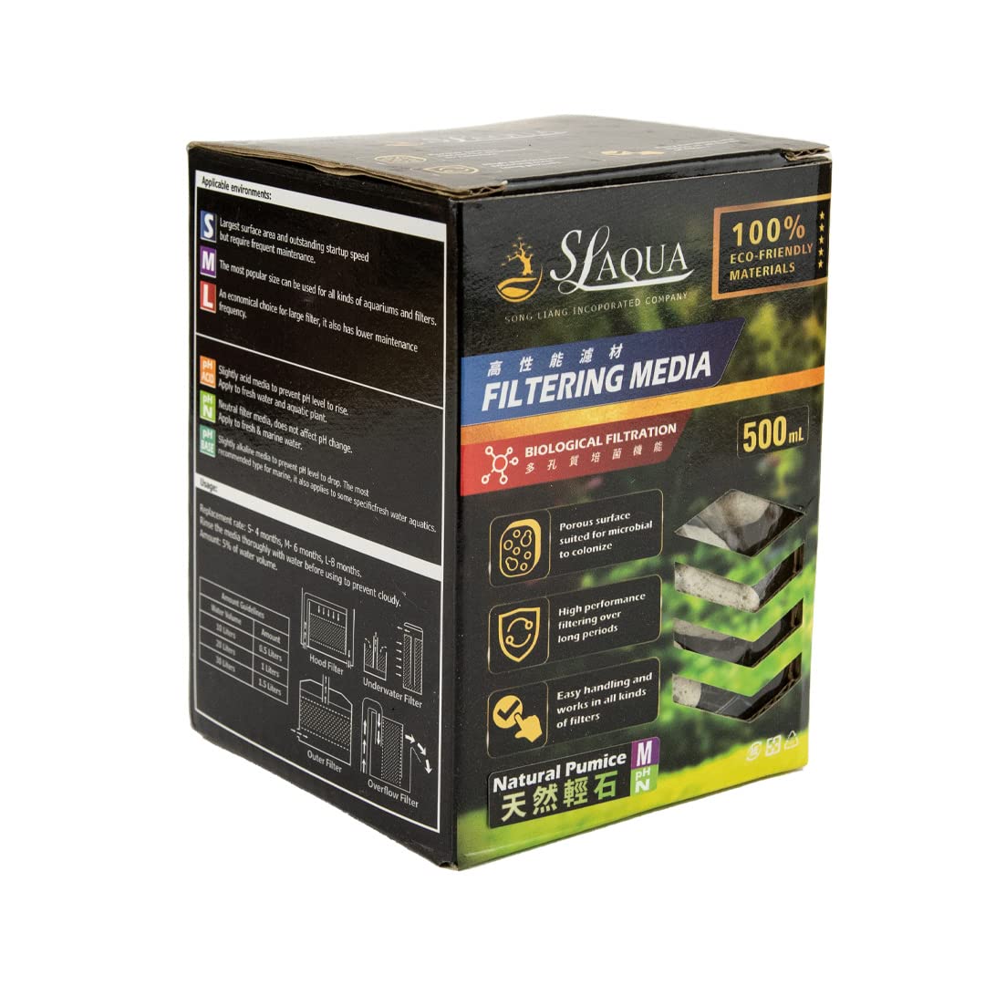 SL Aqua Pumice Natural Aquarium Bio Filter Media for fish shrimp Tank Pond Sump Biological (500ml)