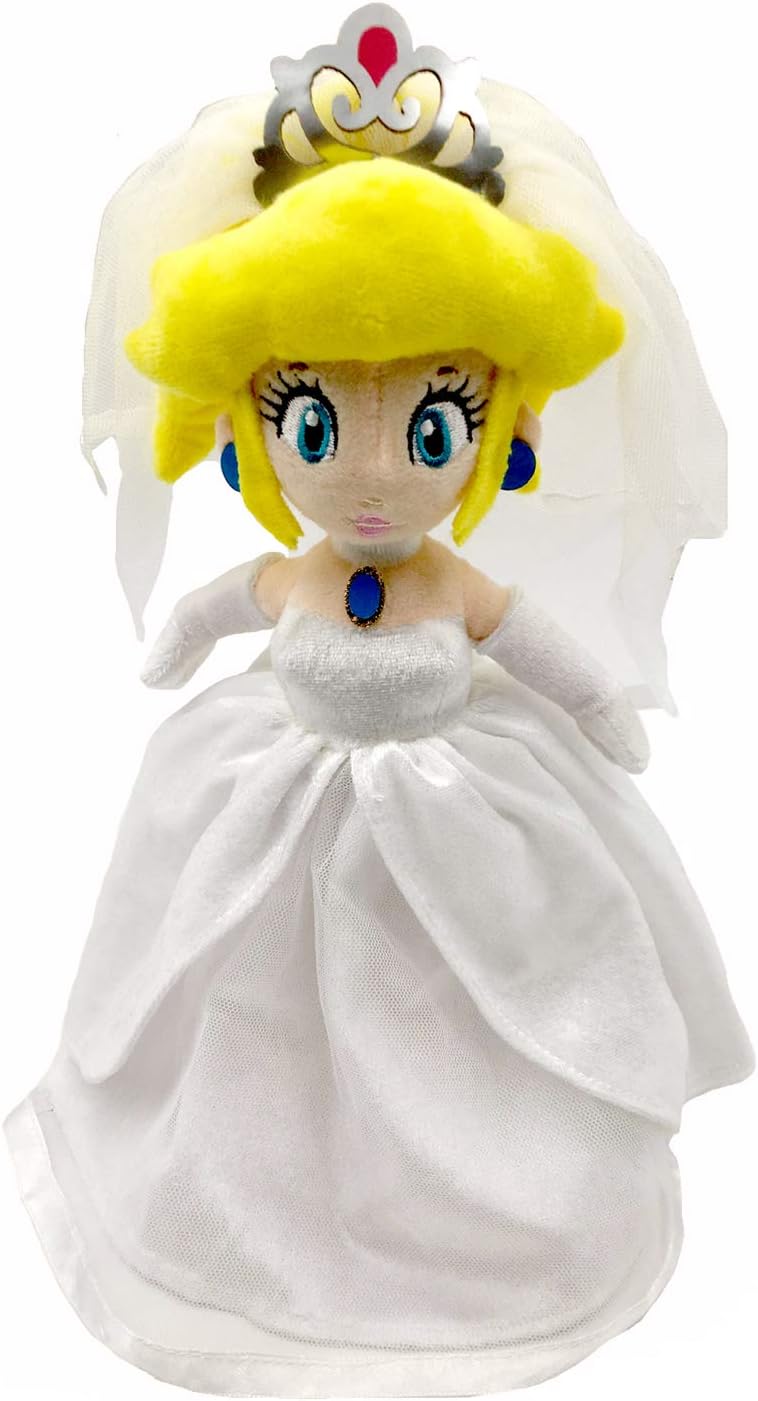 Yijinbo Super Mario Odyssey Princess Peach Wedding Dress Plush Toy Stuffed Animal 13 Inches