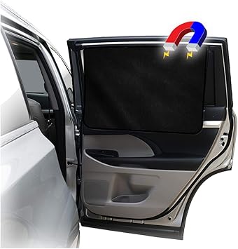 Amazon Com Ggomaart Car Side Window Sun Shade Universal Reversible Magnetic Curtain For Baby And Kids With Sun Protection Block Damage From Direct Bright Sunlight And Heat 1 Piece Of Solid