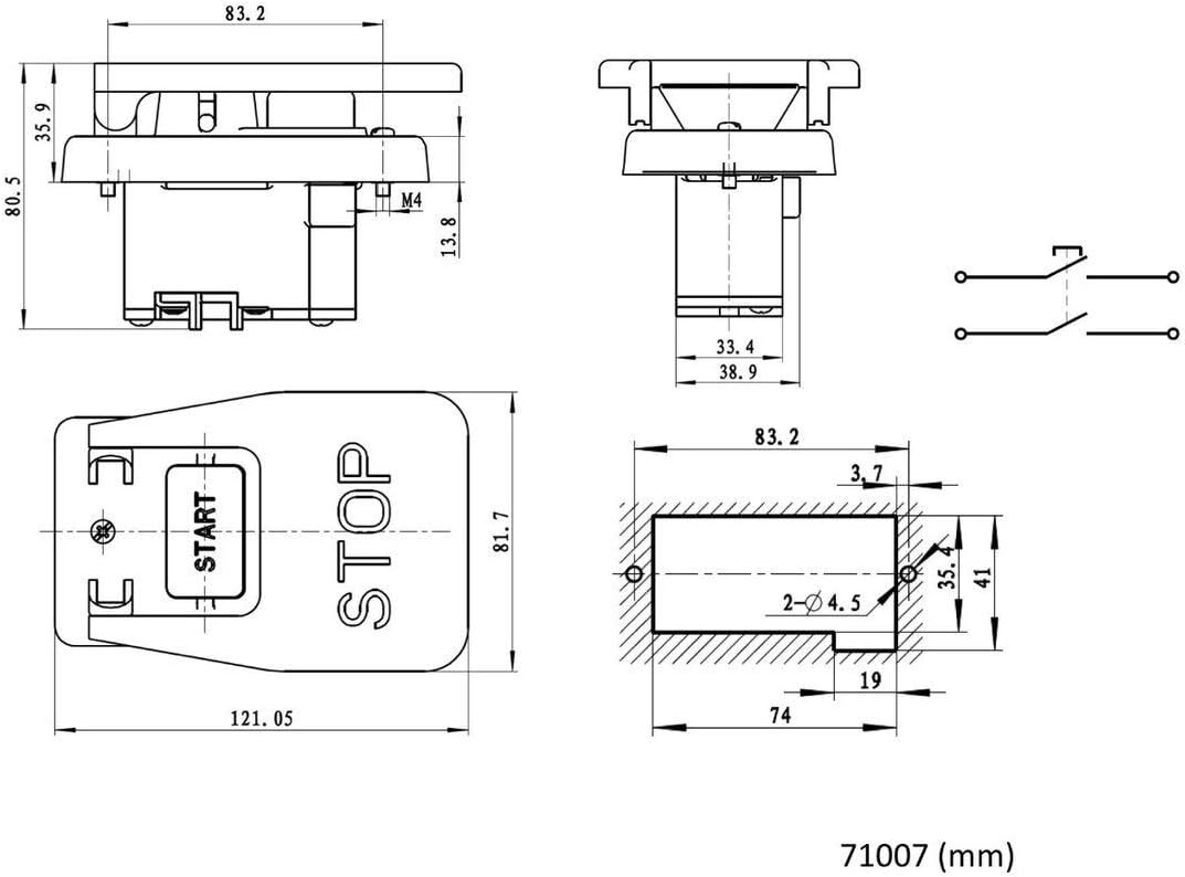 POWERTEC 71007 110/220V Paddle Switch, 2.25: Home Improvement