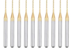 uxcell 10Pcs 1mm Titanium Coat Carbide End Mill Engraving Milling Cutter CNC Router Bits for PCB Machine, 1/8" Shank