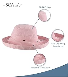 Scala Women's Cotton Hat with Inner Drawstring and