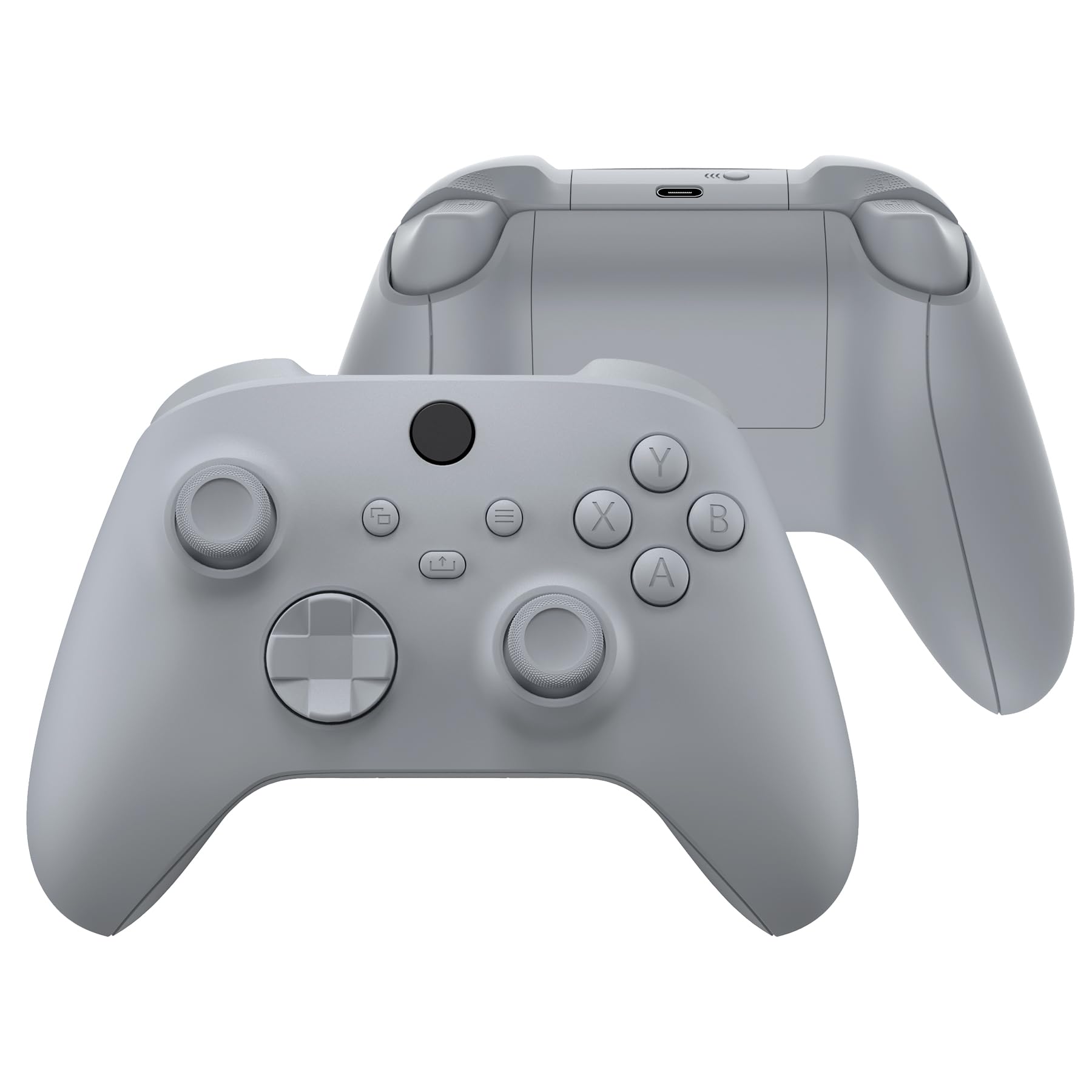 eXtremeRate Full Set Shell Buttons for Xbox Series X & S Controller, New Hope Gray Custom Replacement Side Rails Grips Front Back Plate Cover for Xbox Core Wireless Controller [Controller Excluded]