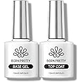 Born Pretty Base & Top Coat Set 2PCS, High Glossy Top Coat, Base Gel for Long Lasting Nails Shine Finish, Nail Art DIY Design Manicure Gifts for Women 10ML