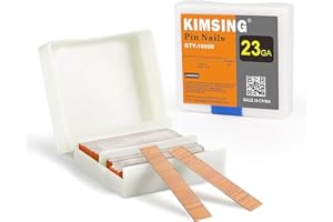 KIMSING 23 Gauge 1/2-inch (12mm) Copper Coating Micro Pin Nails 10,000 Pcs/Box, Headless Pinner Nails for Pneumatic Pin Naile