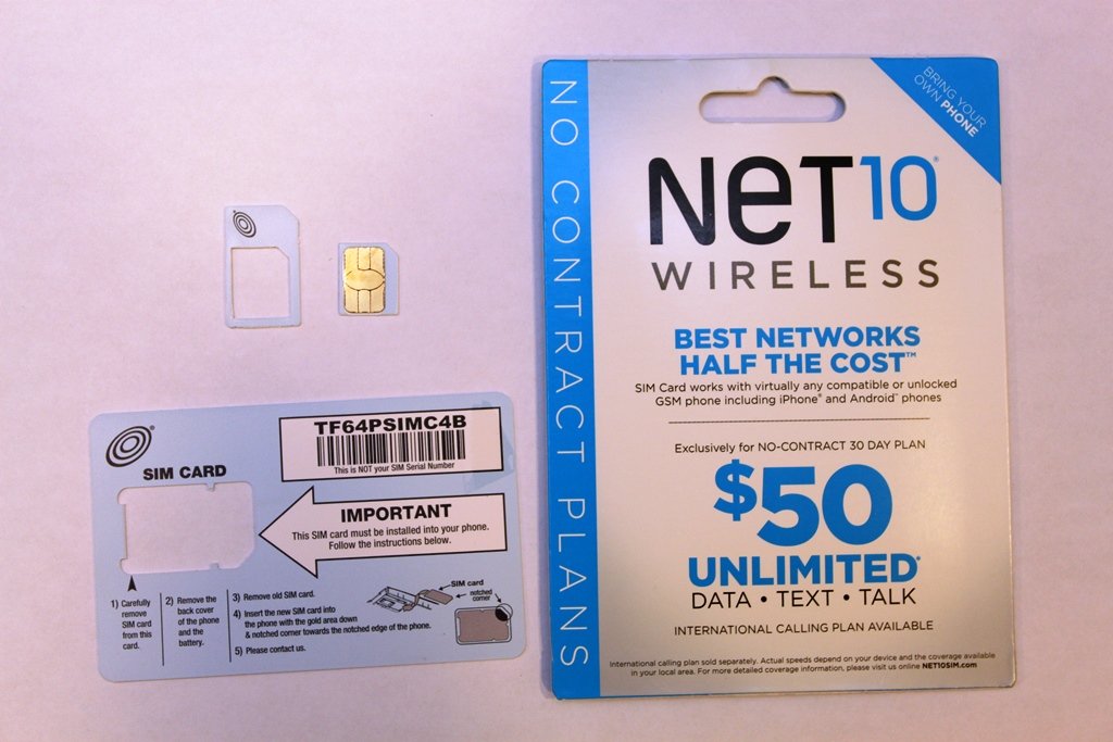 Net10 Cut to Fit MICRO SIM Card for use with GSM iPhone 4