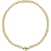 Emibele Dainty Gold Heart Charm Necklace for Women, Stainless Steel No Tarnish 18K Gold Plated Necklaces with Love Heart Pendant & Paperclip Chain, Valentines Birthday Jewelry Gifts for Women