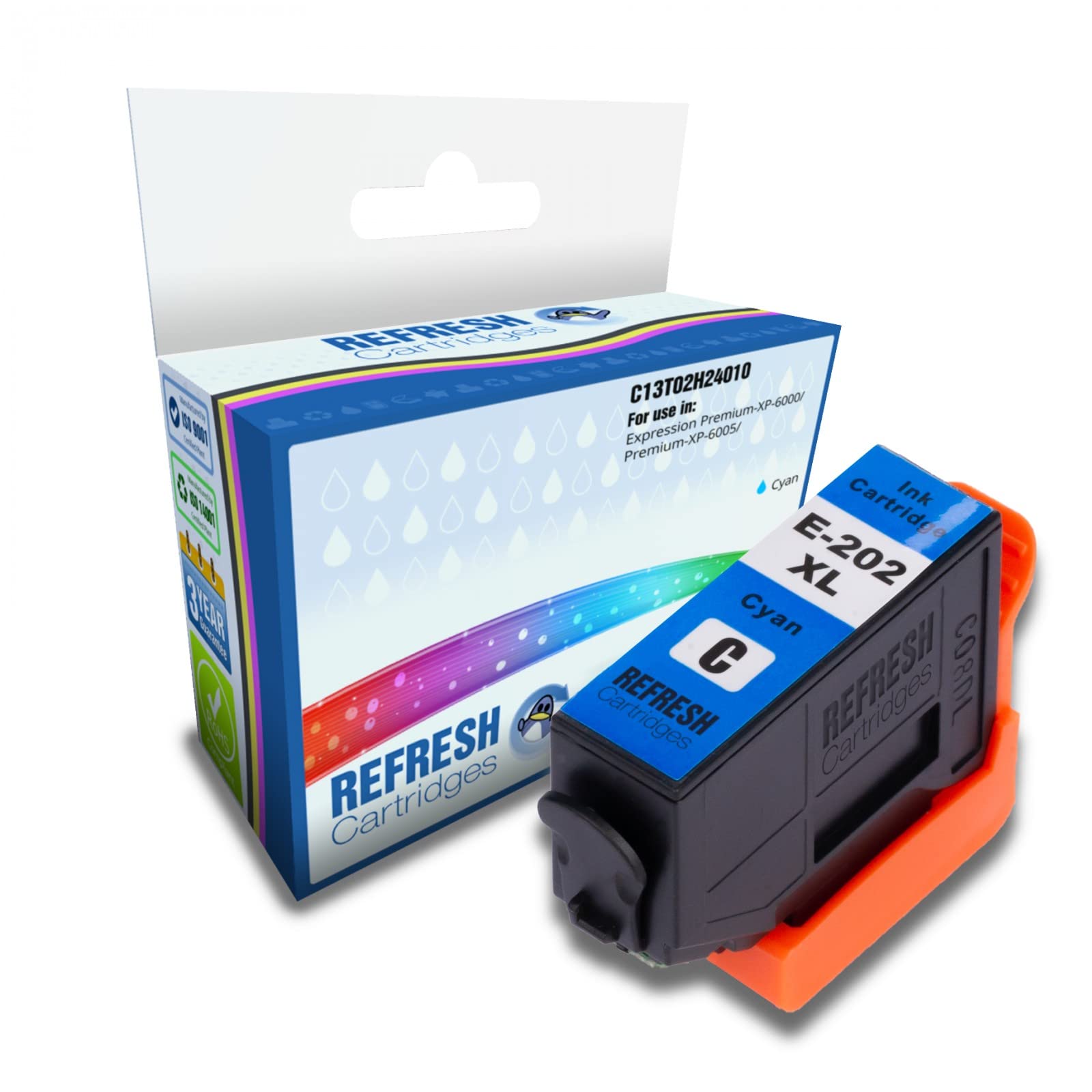 Refresh Cartridges Remanufactured Ink Cartridge Replacement for Epson 202XL (Cyan)