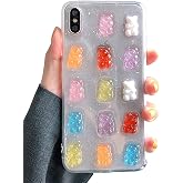 UnnFiko Cute Clear Phone Case for iPhone 15 Pro Max, Super Kawaii Cartoon Bears, Funny Creative Soft Protective Phone Cases Cover for iPhone 15 Pro Max(Bears)