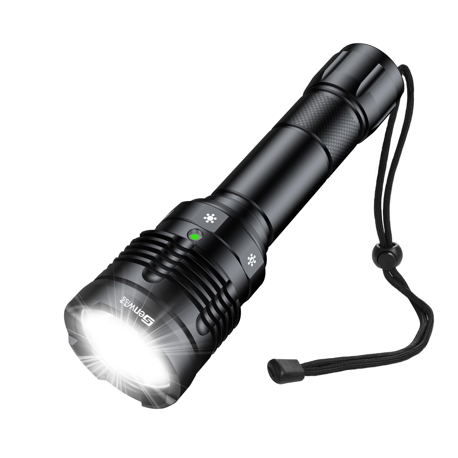 View 1 of Genwiss Dive Light 2000 Lumen, 150M Waterproof Flashlight with 5 Modes, Underwater Flash Light with Battery Power Indicator, Professional Diving Flashlight for Scuba Diving, Snorkeling and Outdoor