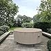 Budge P5A23PM1 English Garden Round Patio Table Cover Heavy Duty and Waterproof, Large, Two-Tone Tan
