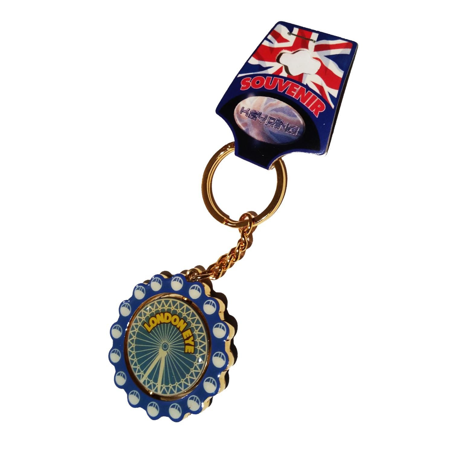 Rugged, Portable London UK London Eye Historic Ferris Wheel Spinner Keychain / Key Chain / Key Ring / Keyring Souvenir! A Durable, Classic London, England British UK Collectible Key Ring!