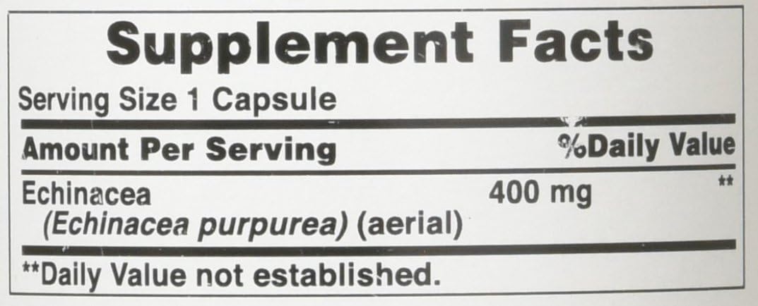 Echinacea 400 mg for Immune Health by Puritan's Pride to Support Immune System 200 Capsules: Health & Personal Care