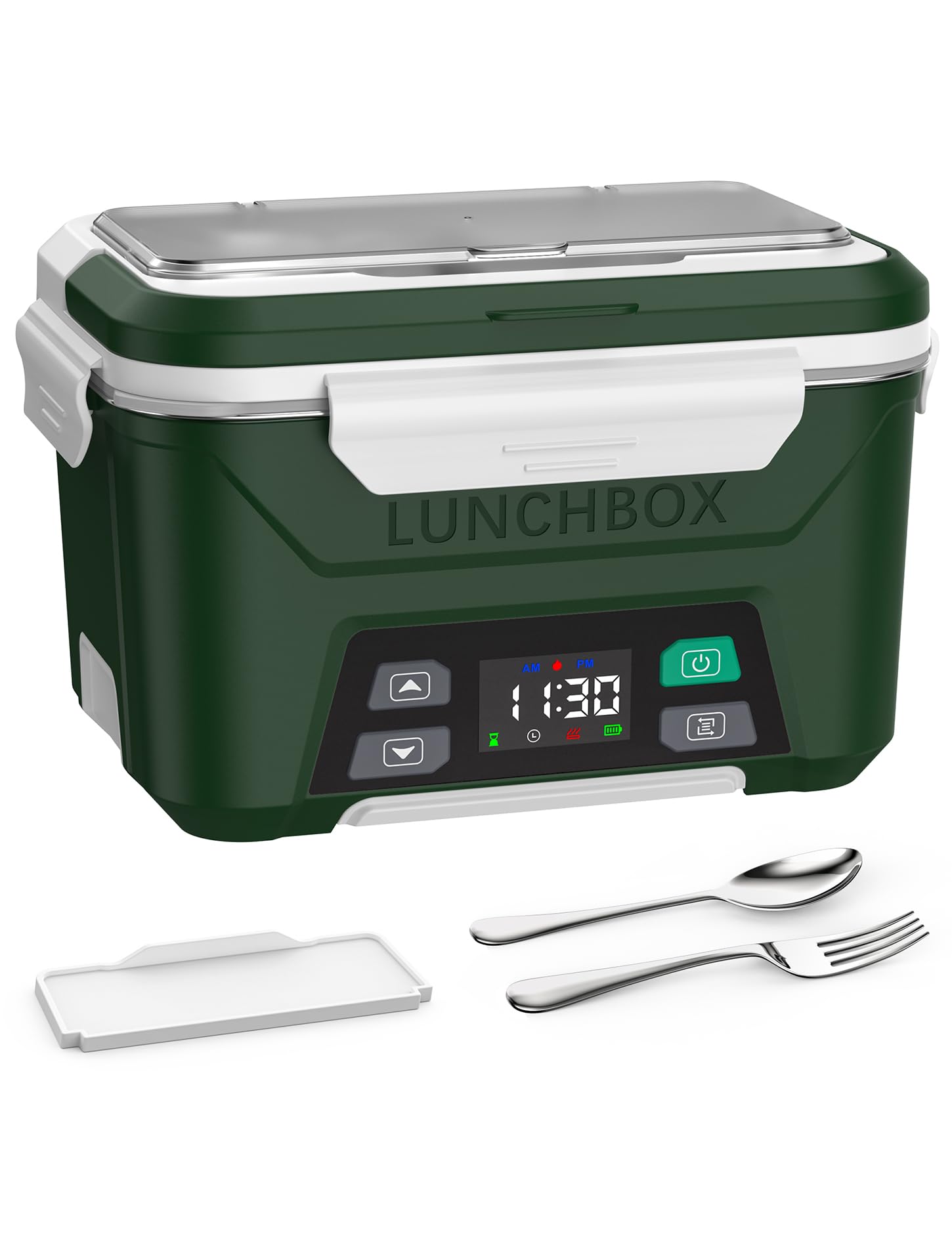 Photo 1 of EAST OAK Cordless Electric Lunch Box for Adults, Heated Lunch Box Battery Powered with Automatic Heating, 5.5 Cups Portable Food Warmer with Removable Tray Divider