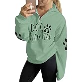 LOTUCY Women Dog Mom Sweatshirt :Dogs Make Everything Better Sweatshirt Animal Lover Gift Letter Print Pullover