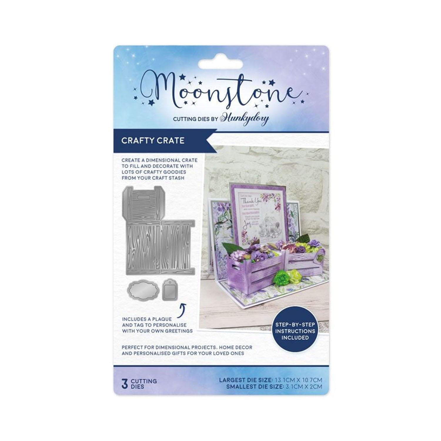 Hunkydory Moonstone - Crafty Crate - 3D Die Set - 3 Dies - MSTONE167