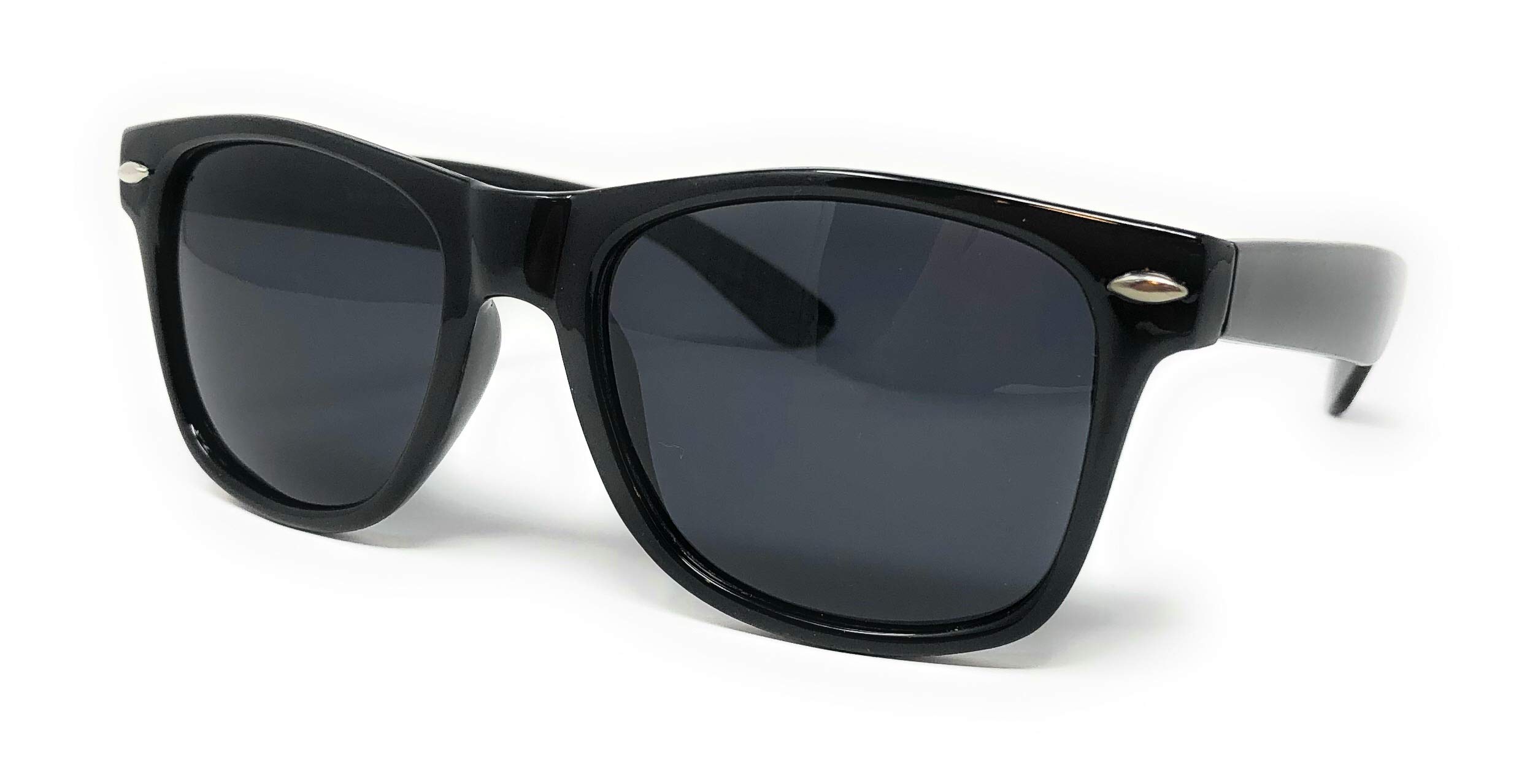 Sunglasses Classic 80’s Vintage Style Design (Black Gloss Polarized, Smoke)…