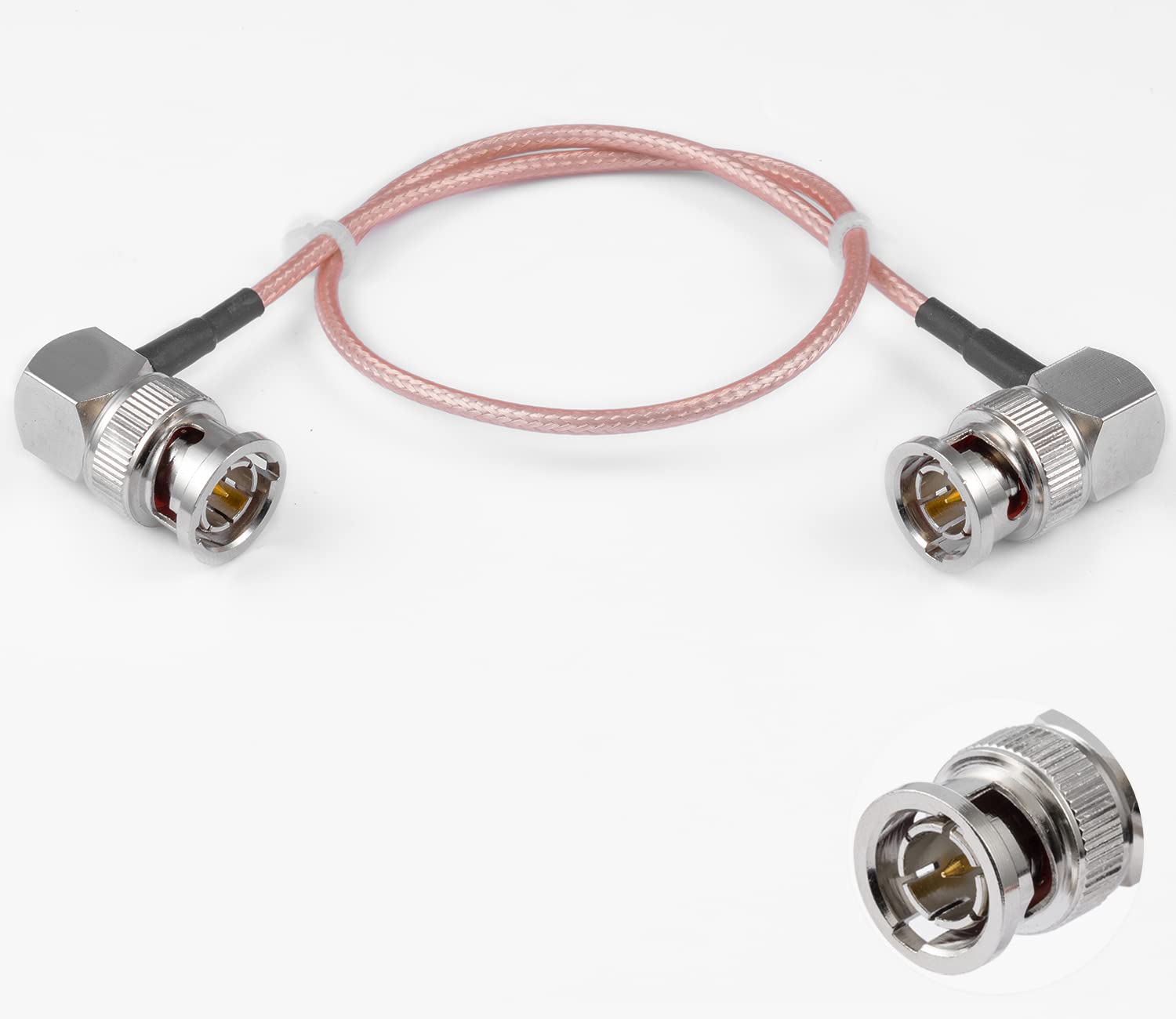 Vecys BNC Male Right Angle to BNC Male Right Angle Cable 75ohm HD-SDI RG179 RF Coaxial Pigtail Jumper Cable 12"/30cm for VCR Camera Marine CB Radio CCTV Monitor