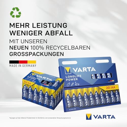 Batterien AA, 12 Stück Cube, Longlife Power, Alkaline Mignon-Batterie