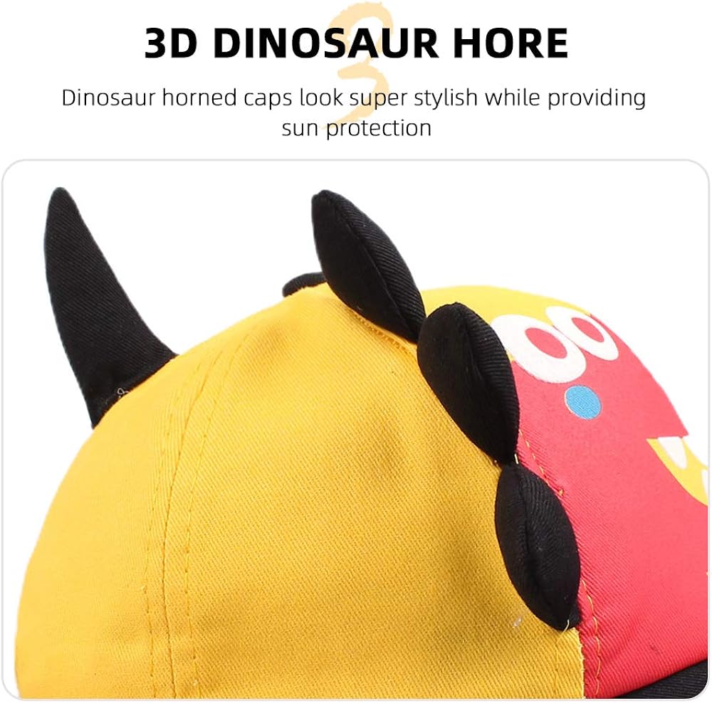 Dinosaur Pattern Sun Hat Cartoon Summer Baseball Cap for Boys Girls Toddler Kids Beach 2-6 Years: Clothing
