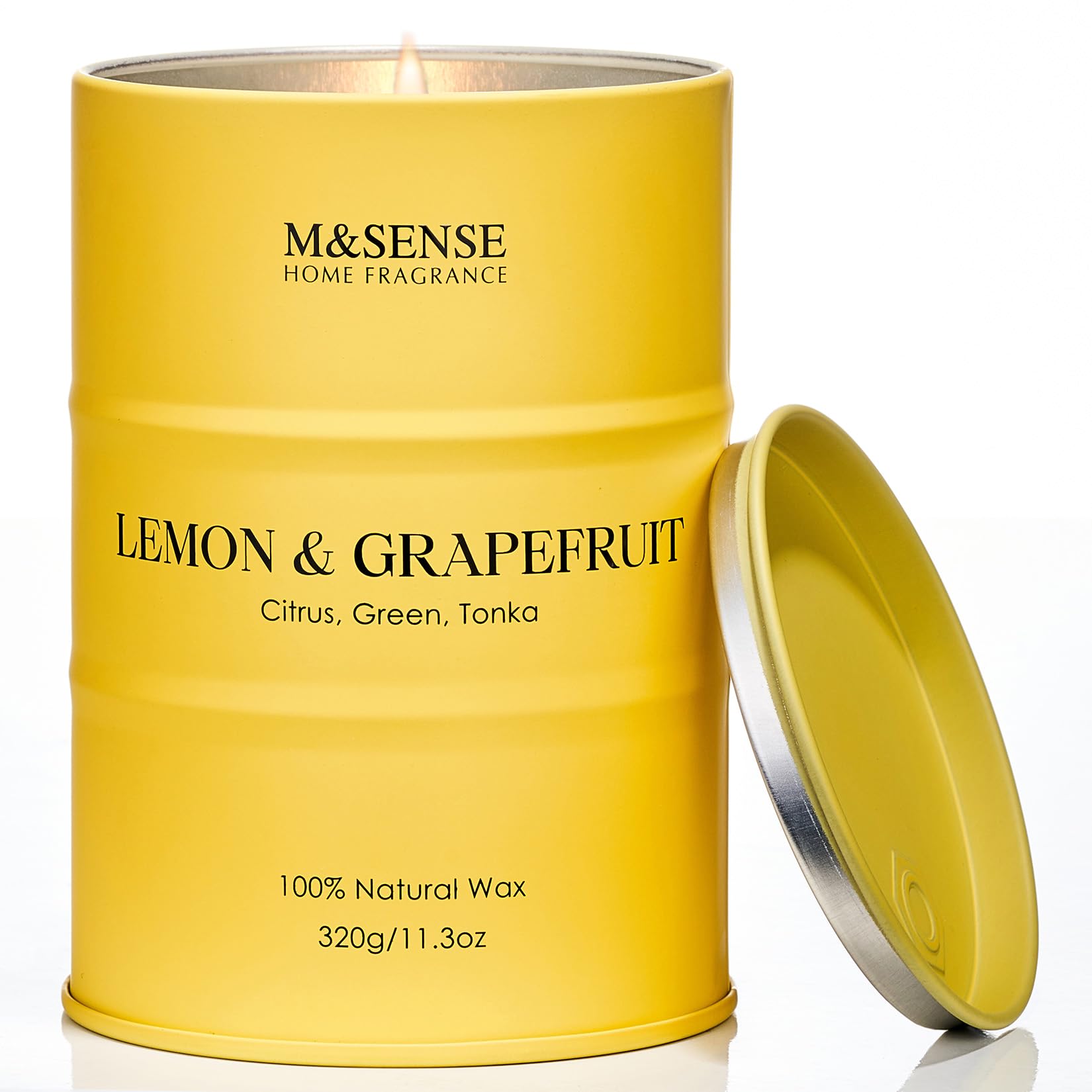 Photo 1 of M&SENSE Lemon Candle,Summer Grapefruit Scented, Lemon Soy Candles 11.3oz 70 Hour Slow Burning, Limoncello Highly Scented Citrus Candles for Bathroom, Fresh Smelling Candle