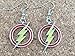 DC Comics Silvertone The Flash Color Lightning Bolt Logo Dangle Earrings with Gift Box)