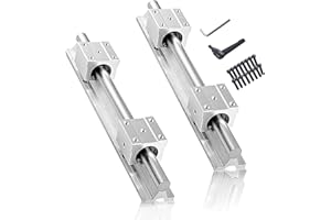 CNCMANS 400mm Linear Rail Guide SBR16 Fully Supported Linear Slide Rail with 4Pcs Industry-Standard SBR16UU Slide Ball Bearing Block, DIY CNC Parts X Y Z Linear Actuator